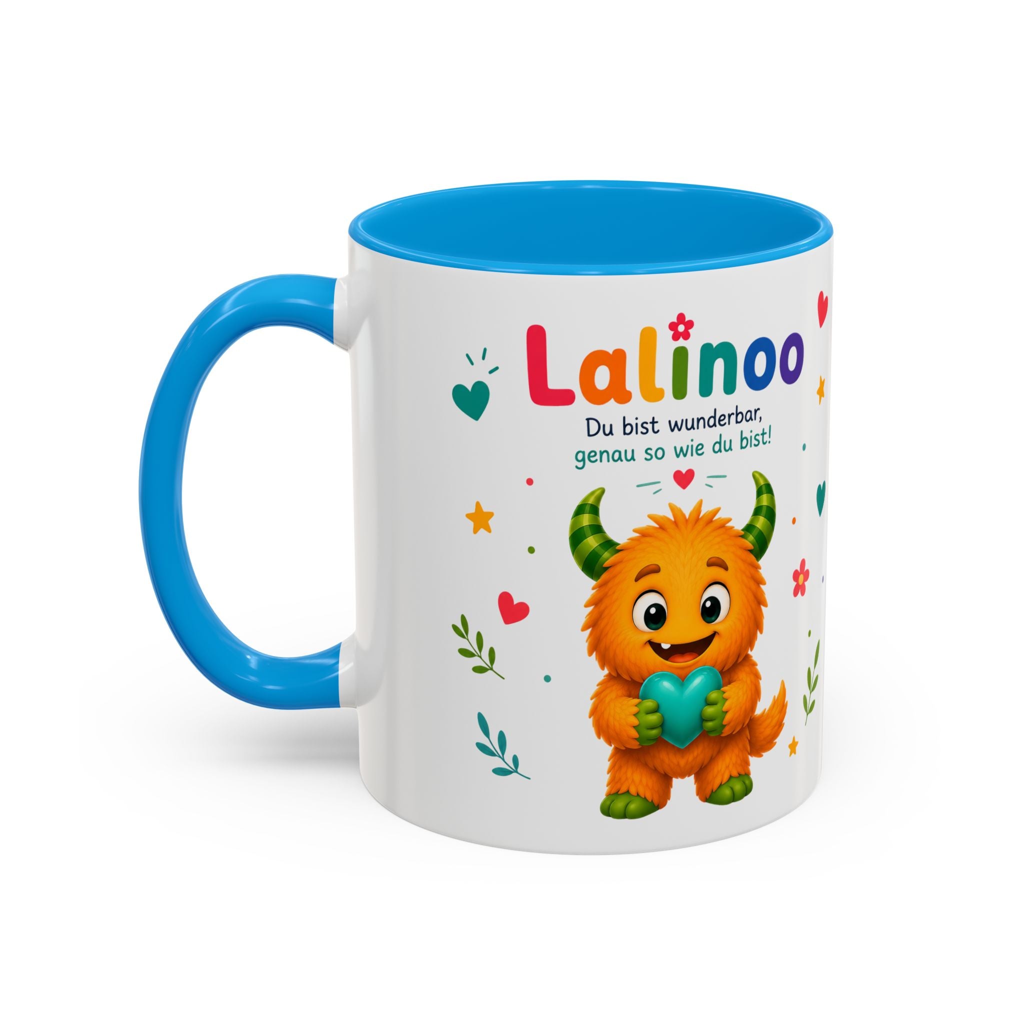 Lalinoo Tasse „Du bist wunderbar“ – Bunte Keramiktasse für Kinder & kleine Mutmacher