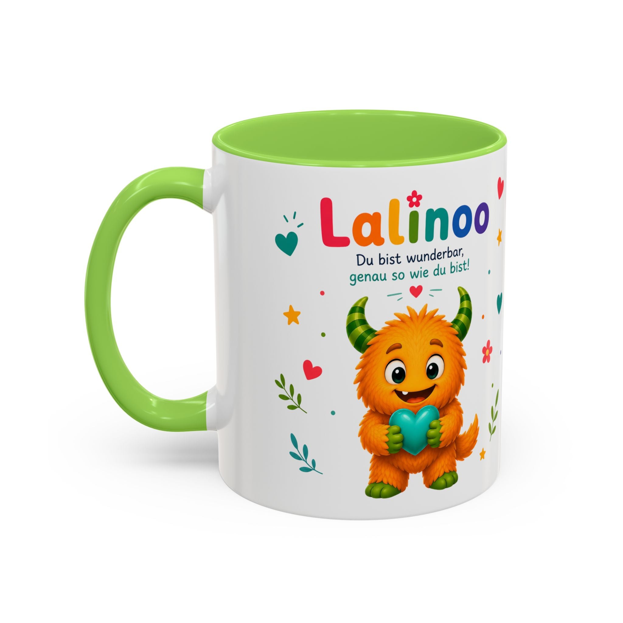 Lalinoo Tasse „Du bist wunderbar“ – Bunte Keramiktasse für Kinder & kleine Mutmacher