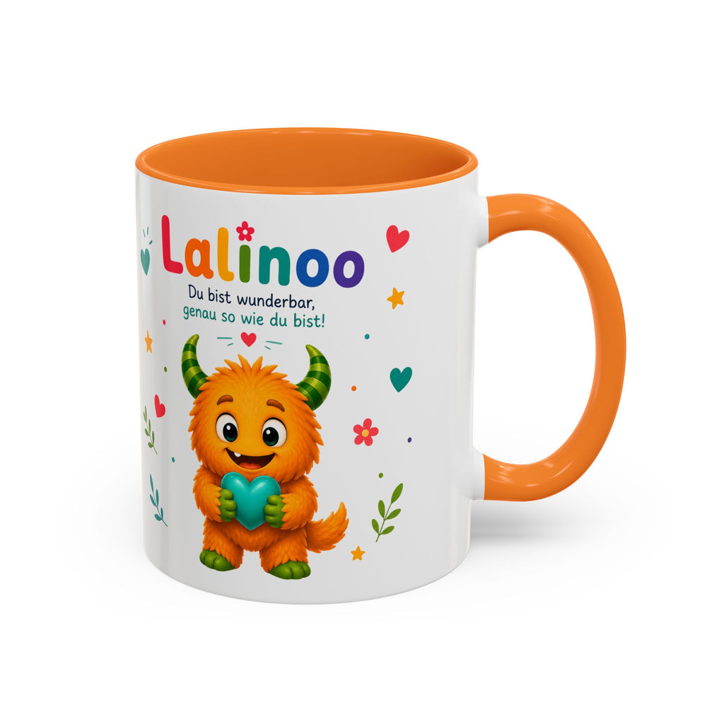 Lalinoo Tasse „Du bist wunderbar“ – Bunte Keramiktasse für Kinder & kleine Mutmacher