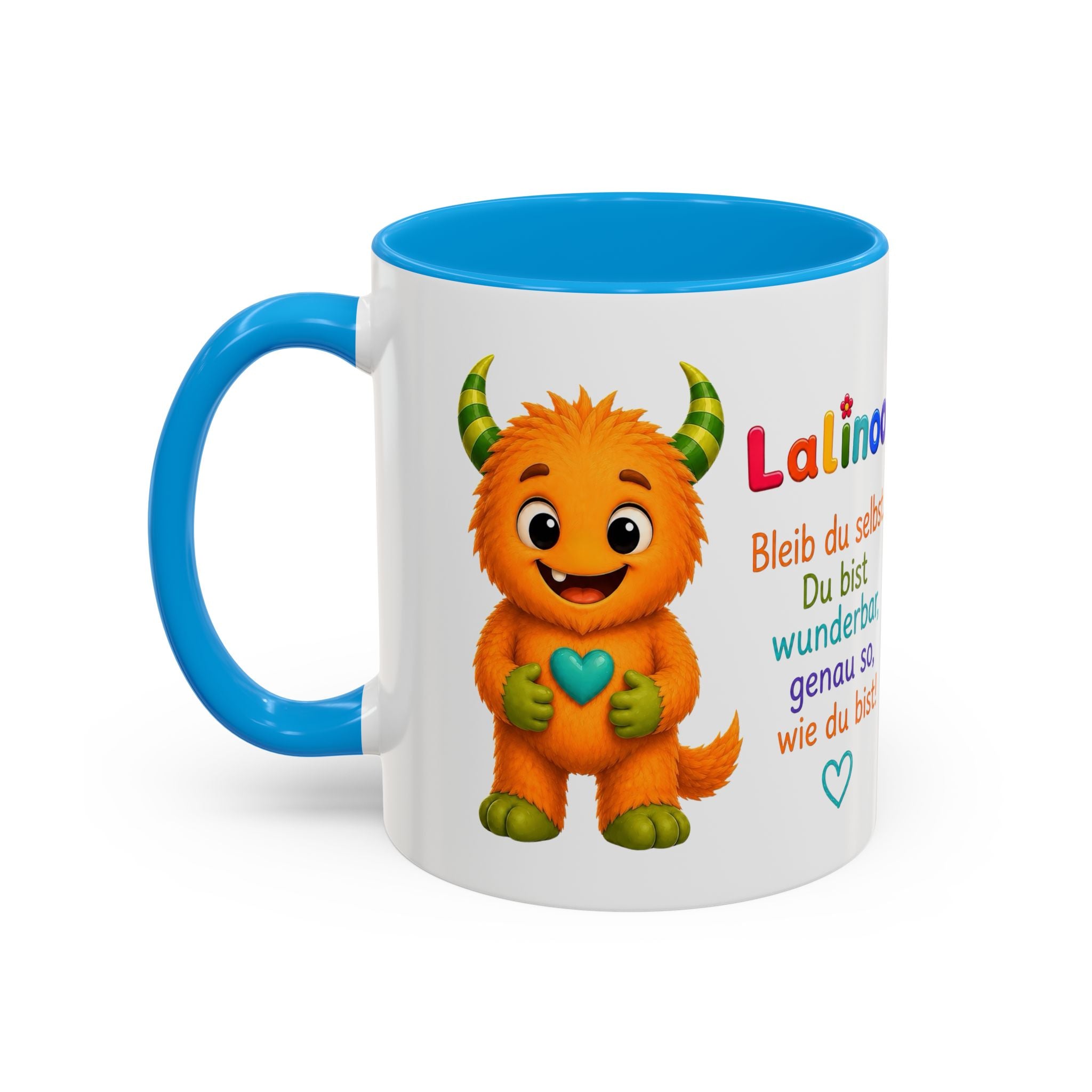 Lalinoo Tasse „Du bist wunderbar“ – Bunte Keramiktasse für Kinder & kleine Mutmacher
