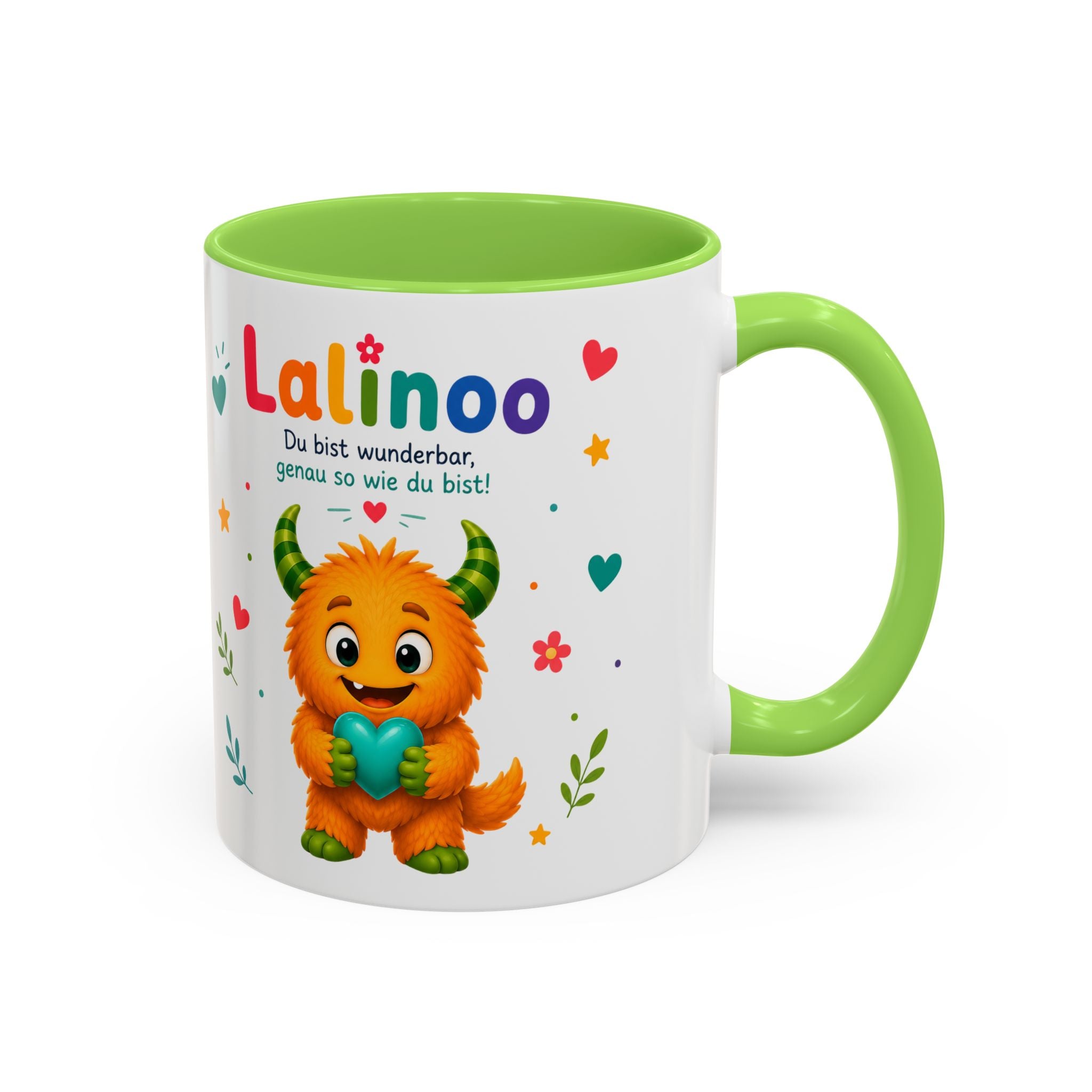 Lalinoo Tasse „Du bist wunderbar“ – Bunte Keramiktasse für Kinder & kleine Mutmacher