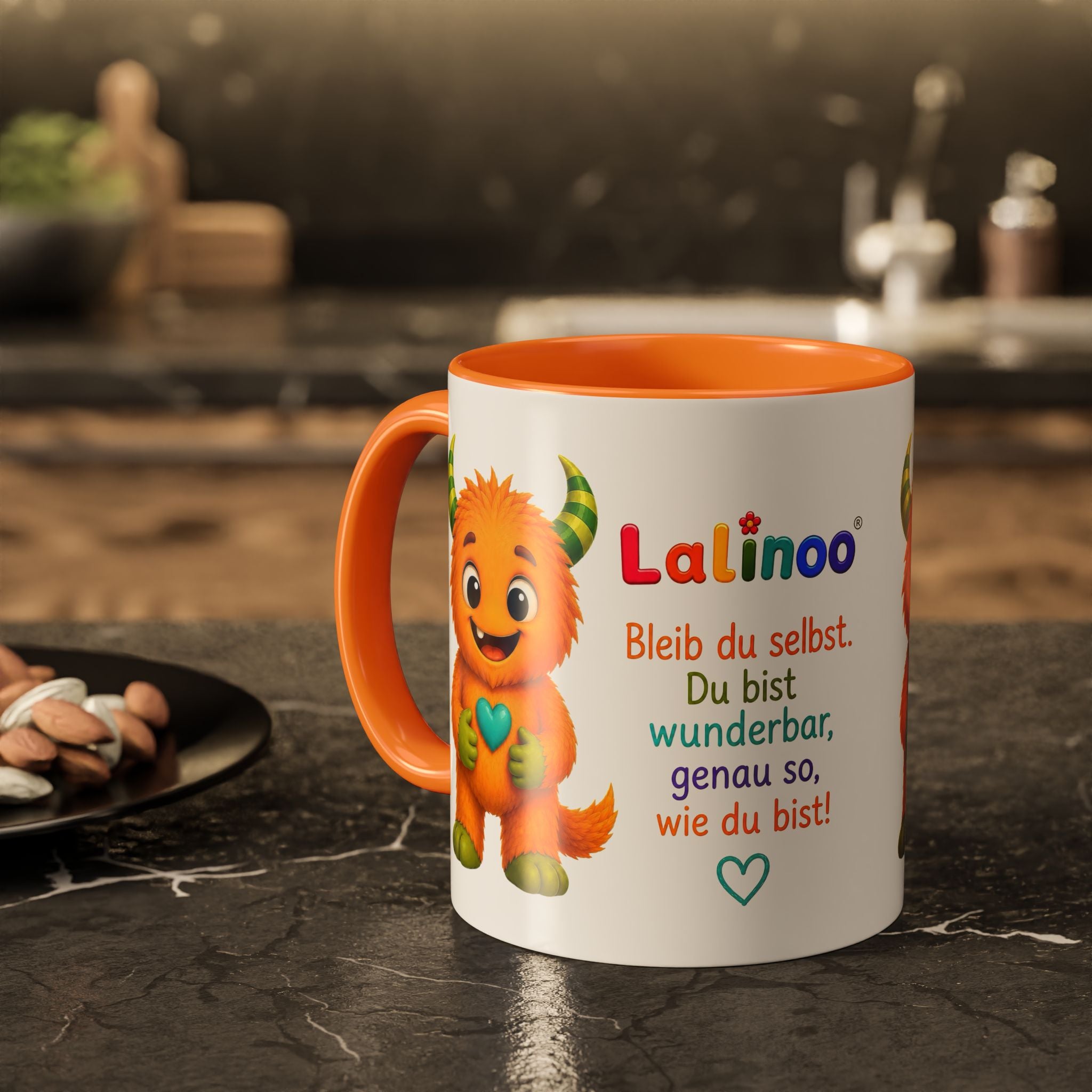 Lalinoo Tasse „Du bist wunderbar“ – Bunte Keramiktasse für Kinder & kleine Mutmacher