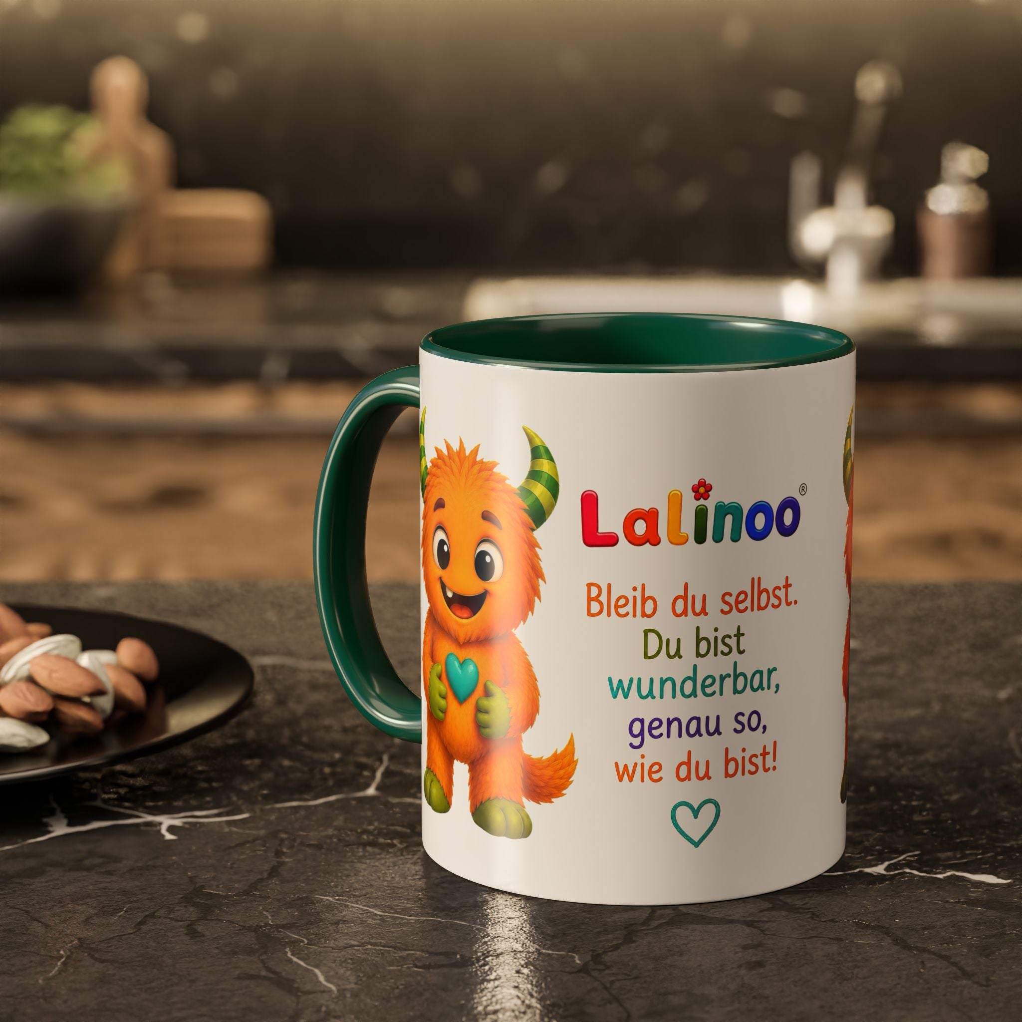 Lalinoo Tasse „Du bist wunderbar“ – Bunte Keramiktasse für Kinder & kleine Mutmacher