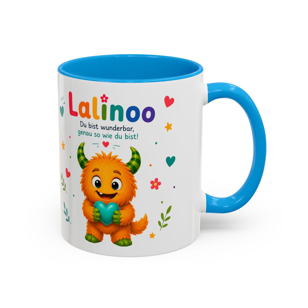 Lalinoo Tasse „Du bist wunderbar“ – Bunte Keramiktasse für Kinder & kleine Mutmacher