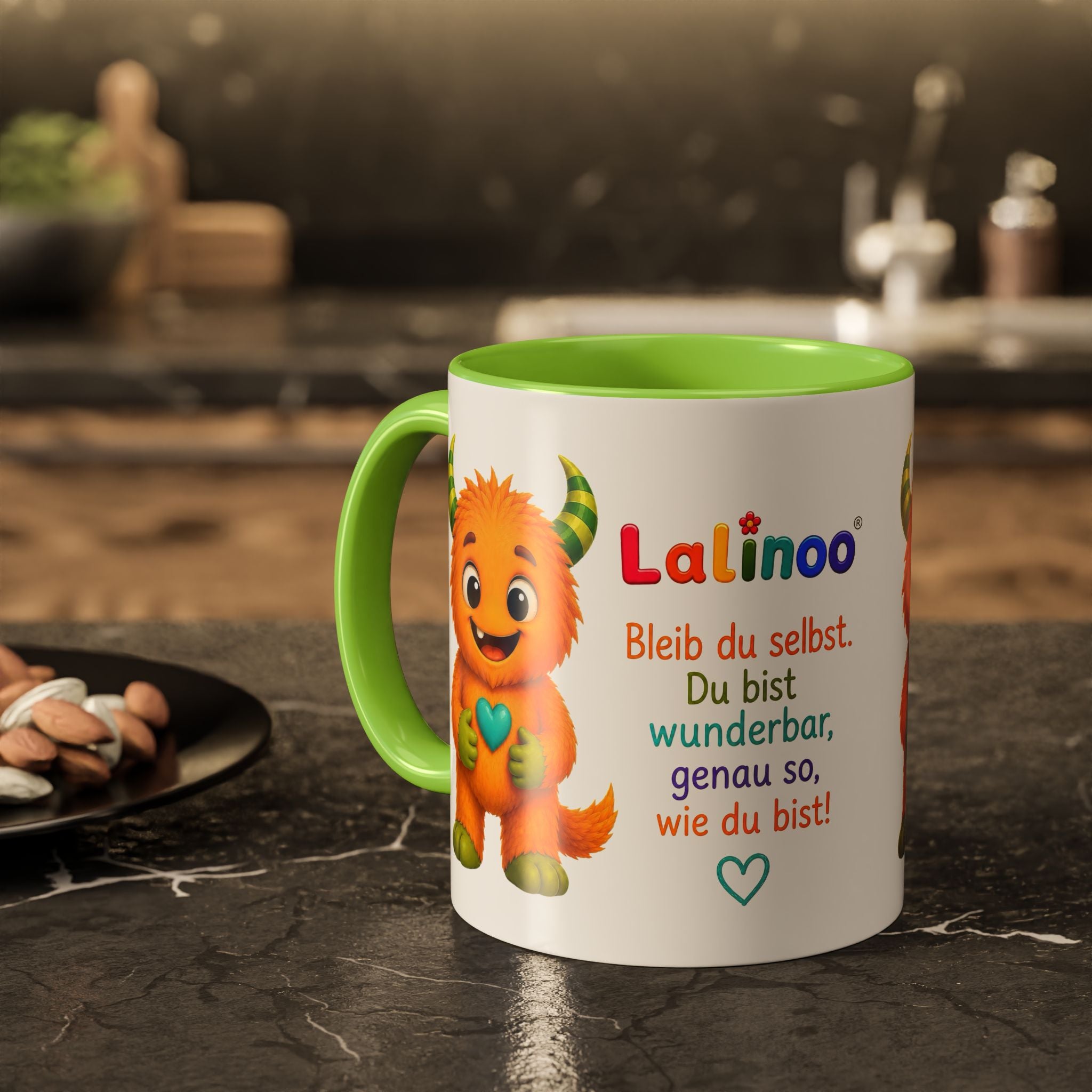 Lalinoo Tasse „Du bist wunderbar“ – Bunte Keramiktasse für Kinder & kleine Mutmacher