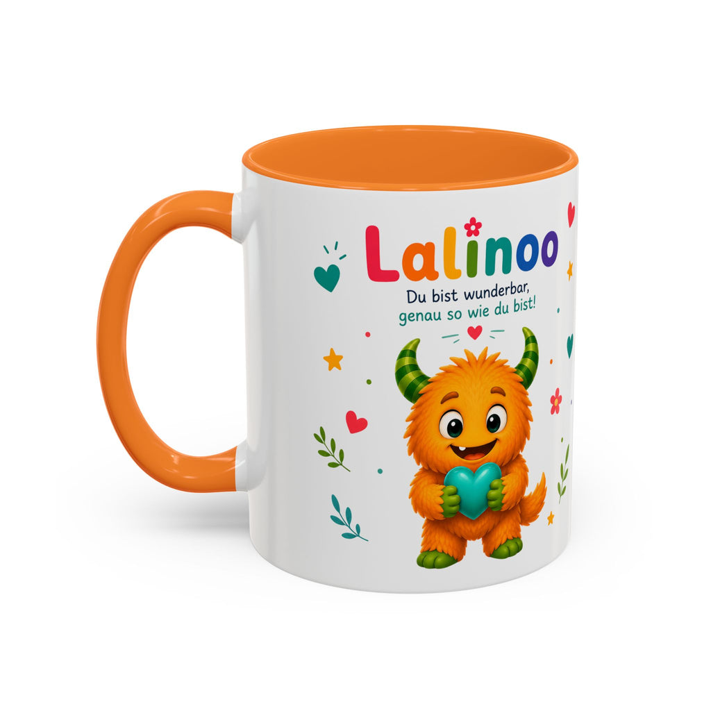 Lalinoo Tasse „Du bist wunderbar“ – Bunte Keramiktasse für Kinder & kleine Mutmacher